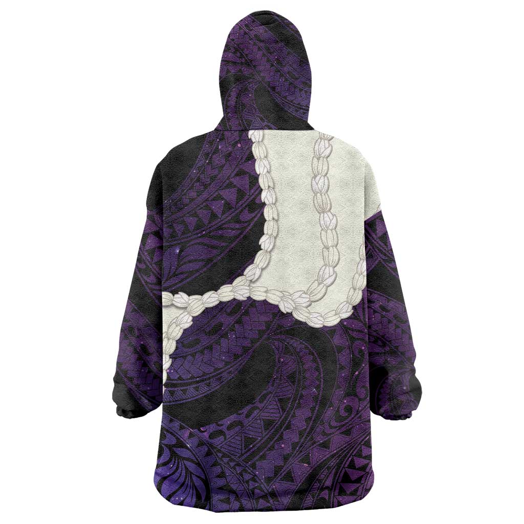 Purple Galaxy Polynesia Tribal Octopus Tattoo Wearable Blanket Hoodie Pikake Lei Polynesian Pattern LT14 - Polynesian Pride