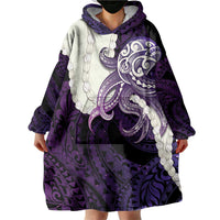 Purple Galaxy Polynesia Tribal Octopus Tattoo Wearable Blanket Hoodie Pikake Lei Polynesian Pattern LT14 - Polynesian Pride