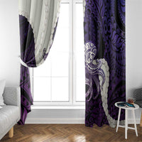 Purple Galaxy Polynesia Tribal Octopus Tattoo Window Curtain Pikake Lei Polynesian Pattern LT14 - Polynesian Pride