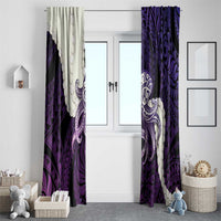 Purple Galaxy Polynesia Tribal Octopus Tattoo Window Curtain Pikake Lei Polynesian Pattern LT14 - Polynesian Pride