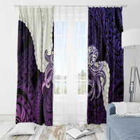 Purple Galaxy Polynesia Tribal Octopus Tattoo Window Curtain Pikake Lei Polynesian Pattern LT14 - Polynesian Pride