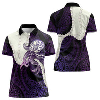 Purple Galaxy Polynesia Tribal Octopus Tattoo Women Polo Shirt Pikake Lei Polynesian Pattern LT14 - Polynesian Pride