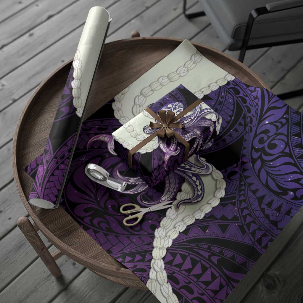 Purple Galaxy Polynesia Tribal Octopus Tattoo Wrapping Paper Pikake Lei Polynesian Pattern LT14 - Polynesian Pride