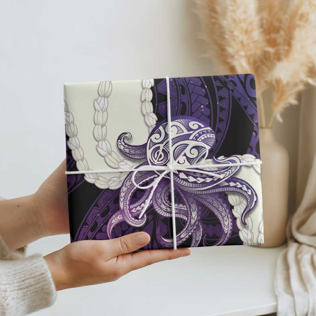 Purple Galaxy Polynesia Tribal Octopus Tattoo Wrapping Paper Pikake Lei Polynesian Pattern LT14 - Polynesian Pride