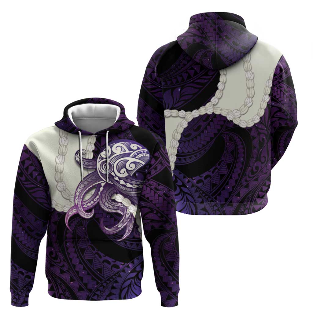 Purple Galaxy Polynesia Tribal Octopus Tattoo Zip Hoodie Pikake Lei Polynesian Pattern LT14 - Polynesian Pride