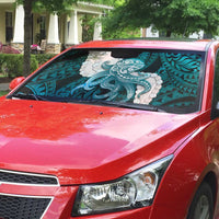 Teal Galaxy Polynesia Tribal Octopus Tattoo Auto Sun Shade Pikake Lei Polynesian Pattern LT14 - Polynesian Pride
