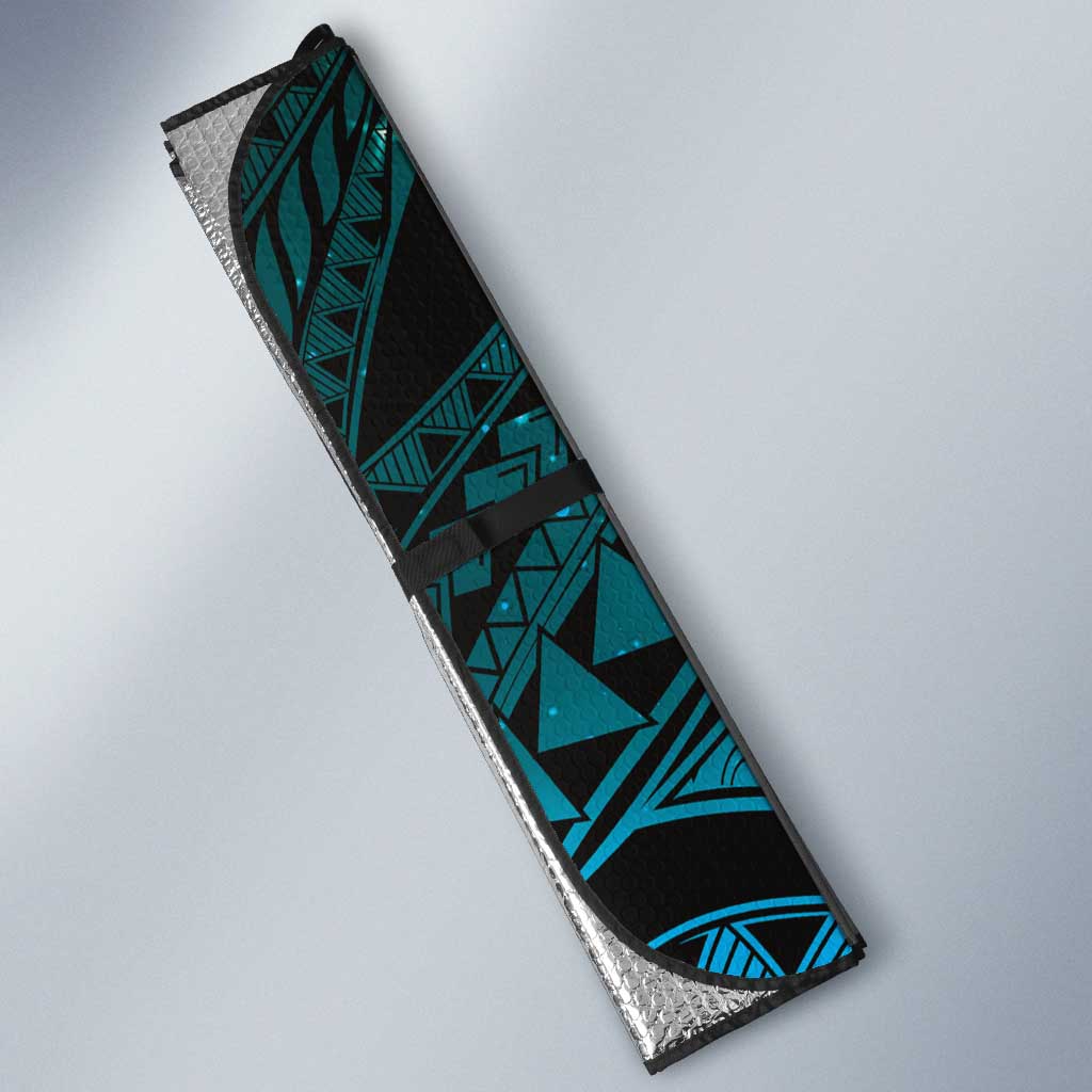 Teal Galaxy Polynesia Tribal Octopus Tattoo Auto Sun Shade Pikake Lei Polynesian Pattern LT14 - Polynesian Pride