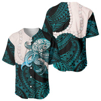 Teal Galaxy Polynesia Tribal Octopus Tattoo Baseball Jersey Pikake Lei Polynesian Pattern LT14 - Polynesian Pride