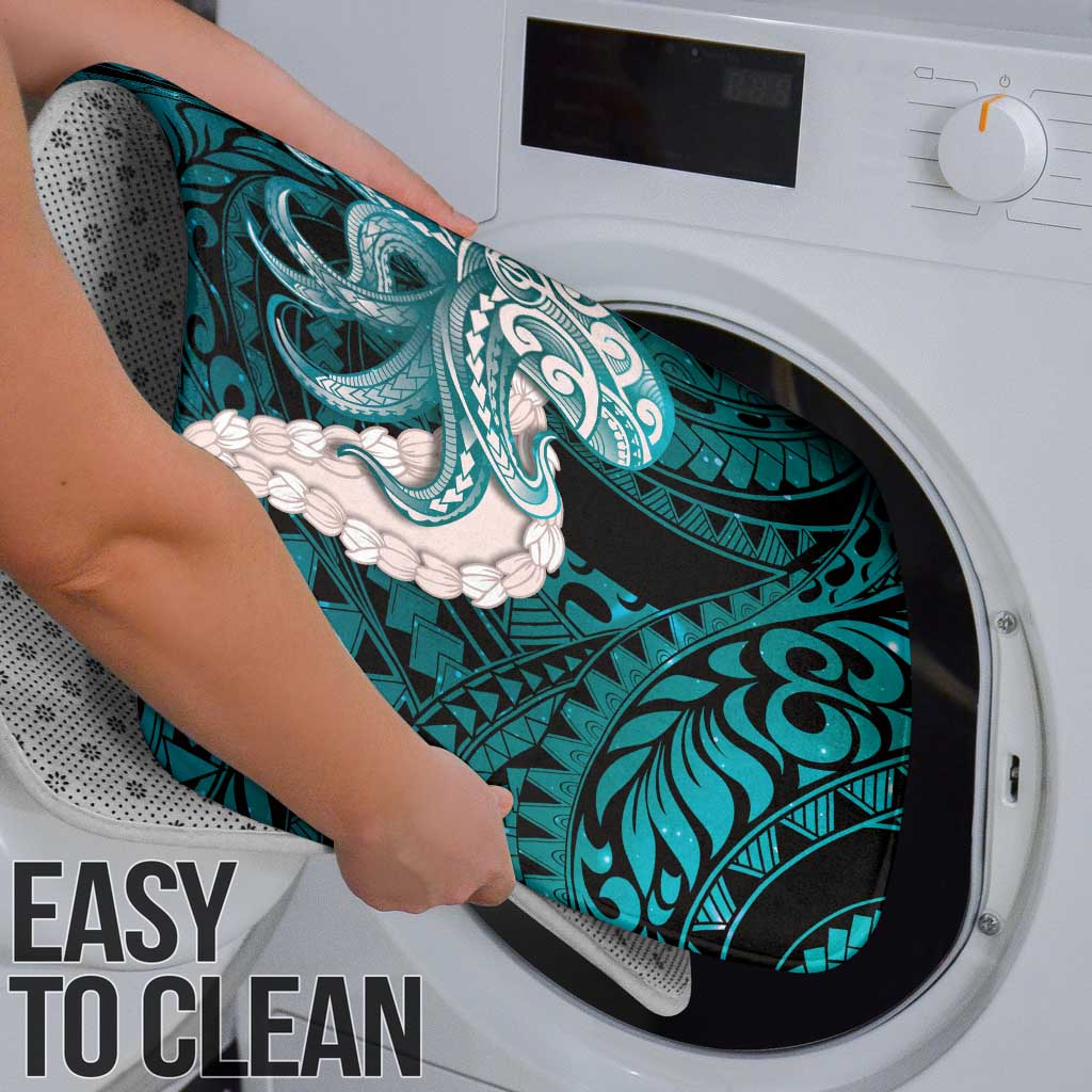 Teal Galaxy Polynesia Tribal Octopus Tattoo Bathroom Set Pikake Lei Polynesian Pattern LT14 - Polynesian Pride