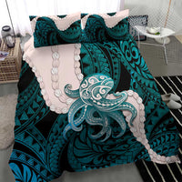 Teal Galaxy Polynesia Tribal Octopus Tattoo Bedding Set Pikake Lei Polynesian Pattern LT14 - Polynesian Pride
