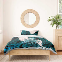 Teal Galaxy Polynesia Tribal Octopus Tattoo Bedding Set Pikake Lei Polynesian Pattern LT14 - Polynesian Pride