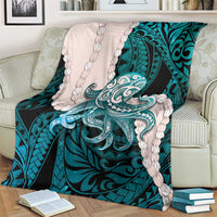 Teal Galaxy Polynesia Tribal Octopus Tattoo Blanket Pikake Lei Polynesian Pattern LT14 - Polynesian Pride