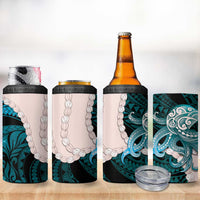 Teal Galaxy Polynesia Tribal Octopus Tattoo 4 in 1 Can Cooler Tumbler Pikake Lei Polynesian Pattern LT14 - Polynesian Pride