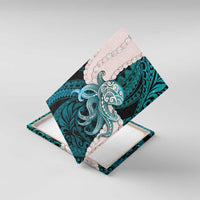 Teal Galaxy Polynesia Tribal Octopus Tattoo Canvas Wall Art Pikake Lei Polynesian Pattern LT14 With Frame Teal - Polynesian Pride