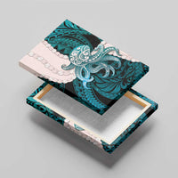Teal Galaxy Polynesia Tribal Octopus Tattoo Canvas Wall Art Pikake Lei Polynesian Pattern LT14 - Polynesian Pride