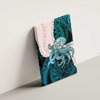 Teal Galaxy Polynesia Tribal Octopus Tattoo Canvas Wall Art Pikake Lei Polynesian Pattern LT14 - Polynesian Pride