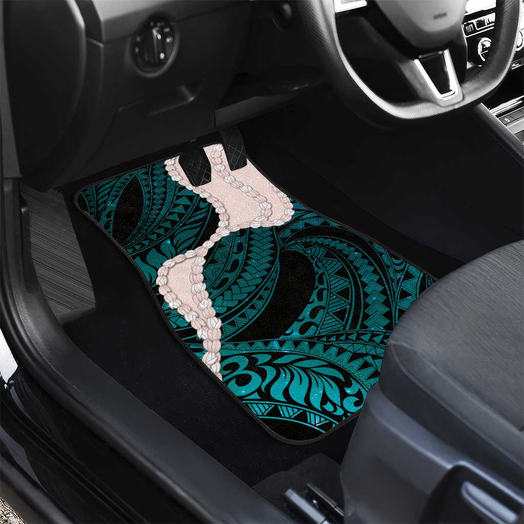 Teal Galaxy Polynesia Tribal Octopus Tattoo Car Mats Pikake Lei Polynesian Pattern LT14 - Polynesian Pride
