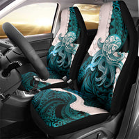 Teal Galaxy Polynesia Tribal Octopus Tattoo Car Seat Cover Pikake Lei Polynesian Pattern LT14 - Polynesian Pride