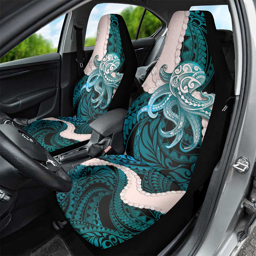 Teal Galaxy Polynesia Tribal Octopus Tattoo Car Seat Cover Pikake Lei Polynesian Pattern LT14 - Polynesian Pride