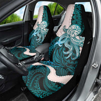 Teal Galaxy Polynesia Tribal Octopus Tattoo Car Seat Cover Pikake Lei Polynesian Pattern LT14 - Polynesian Pride
