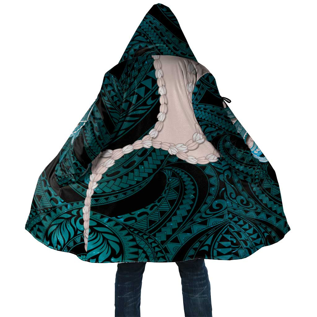 Teal Galaxy Polynesia Tribal Octopus Tattoo Cloak Pikake Lei Polynesian Pattern