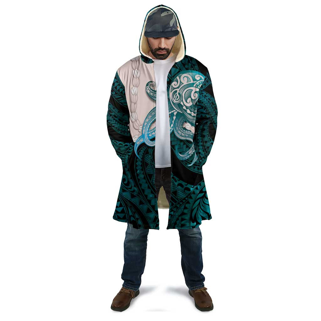 Teal Galaxy Polynesia Tribal Octopus Tattoo Cloak Pikake Lei Polynesian Pattern