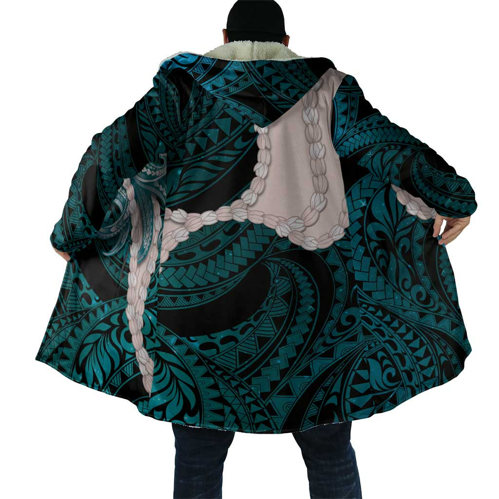 Teal Galaxy Polynesia Tribal Octopus Tattoo Cloak Pikake Lei Polynesian Pattern