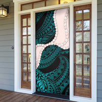 Teal Galaxy Polynesia Tribal Octopus Tattoo Door Cover Pikake Lei Polynesian Pattern LT14 - Polynesian Pride