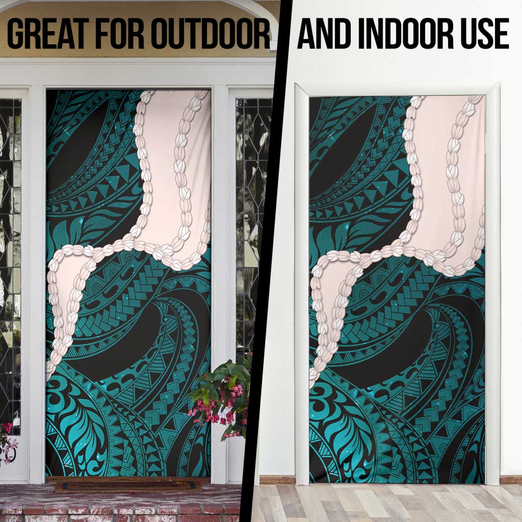 Teal Galaxy Polynesia Tribal Octopus Tattoo Door Cover Pikake Lei Polynesian Pattern LT14 - Polynesian Pride