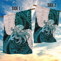 Teal Galaxy Polynesia Tribal Octopus Tattoo Garden Flag Pikake Lei Polynesian Pattern