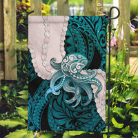 Teal Galaxy Polynesia Tribal Octopus Tattoo Garden Flag Pikake Lei Polynesian Pattern