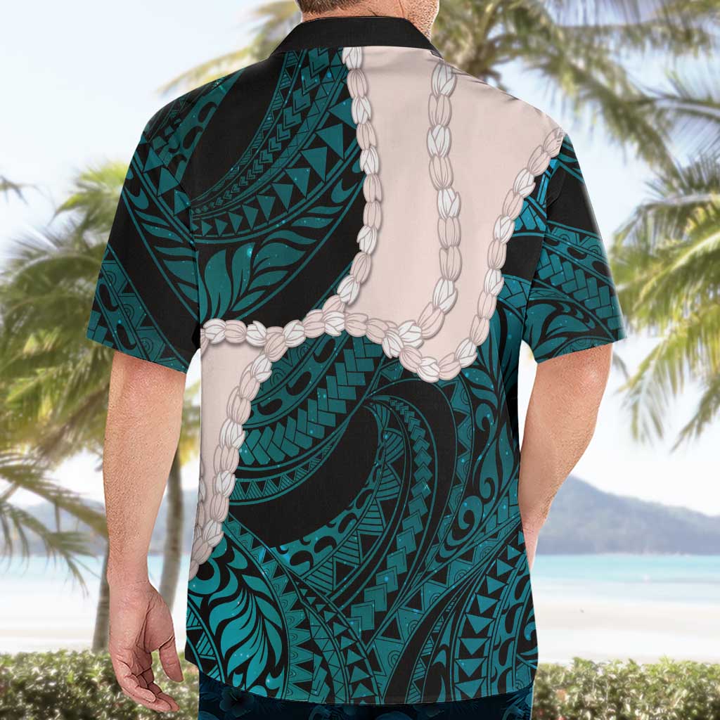 Teal Galaxy Polynesia Tribal Octopus Tattoo Hawaiian Shirt Pikake Lei Polynesian Pattern LT14 - Polynesian Pride
