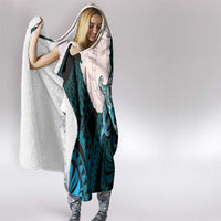 Teal Galaxy Polynesia Tribal Octopus Tattoo Hooded Blanket Pikake Lei Polynesian Pattern LT14 - Polynesian Pride
