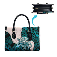 Teal Galaxy Polynesia Tribal Octopus Tattoo Leather Bag Pikake Lei Polynesian Pattern LT14 - Polynesian Pride