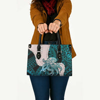 Teal Galaxy Polynesia Tribal Octopus Tattoo Leather Bag Pikake Lei Polynesian Pattern LT14 - Polynesian Pride