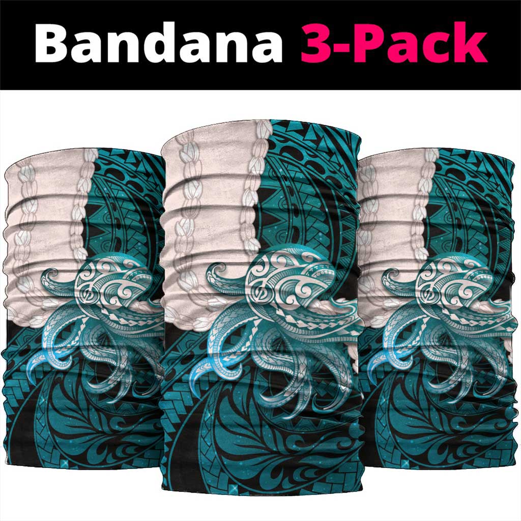 Teal Galaxy Polynesia Tribal Octopus Tattoo Neck Gaiter Pikake Lei Polynesian Pattern LT14 package One Size: 25*50cm Teal - Polynesian Pride