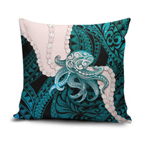 Teal Galaxy Polynesia Tribal Octopus Tattoo Pillow Cover Pikake Lei Polynesian Pattern LT14 Teal - Polynesian Pride