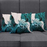 Teal Galaxy Polynesia Tribal Octopus Tattoo Pillow Cover Pikake Lei Polynesian Pattern LT14 - Polynesian Pride