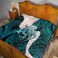 Teal Galaxy Polynesia Tribal Octopus Tattoo Quilt Pikake Lei Polynesian Pattern LT14 - Polynesian Pride