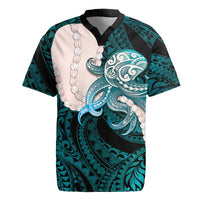 Teal Galaxy Polynesia Tribal Octopus Tattoo Rugby Jersey Pikake Lei Polynesian Pattern