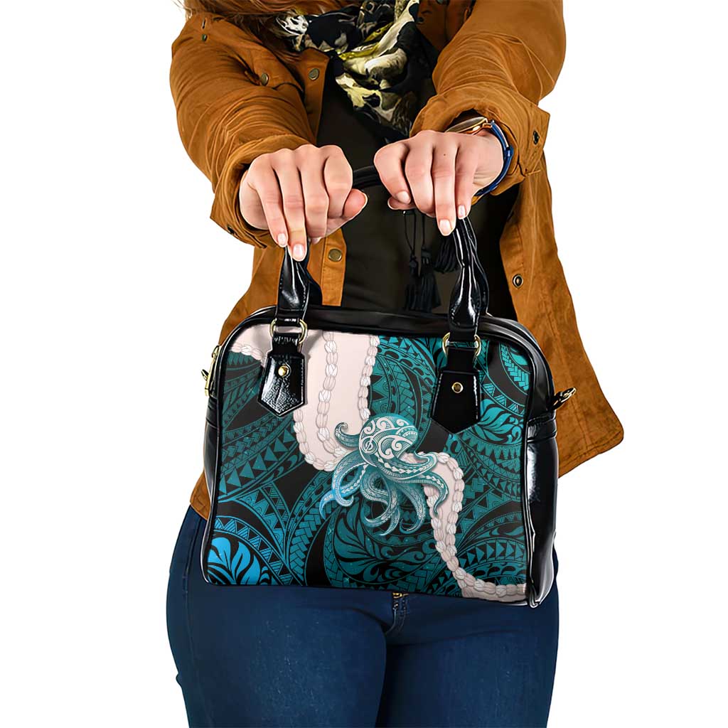 Teal Galaxy Polynesia Tribal Octopus Tattoo Shoulder Handbag Pikake Lei Polynesian Pattern LT14 One Size Teal - Polynesian Pride