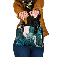Teal Galaxy Polynesia Tribal Octopus Tattoo Shoulder Handbag Pikake Lei Polynesian Pattern LT14 One Size Teal - Polynesian Pride