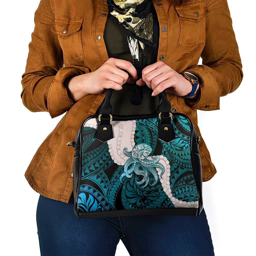 Teal Galaxy Polynesia Tribal Octopus Tattoo Shoulder Handbag Pikake Lei Polynesian Pattern LT14 - Polynesian Pride