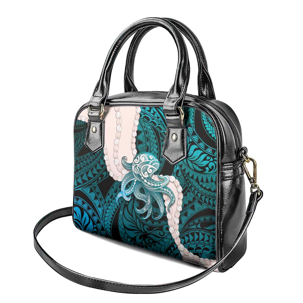 Teal Galaxy Polynesia Tribal Octopus Tattoo Shoulder Handbag Pikake Lei Polynesian Pattern LT14 - Polynesian Pride
