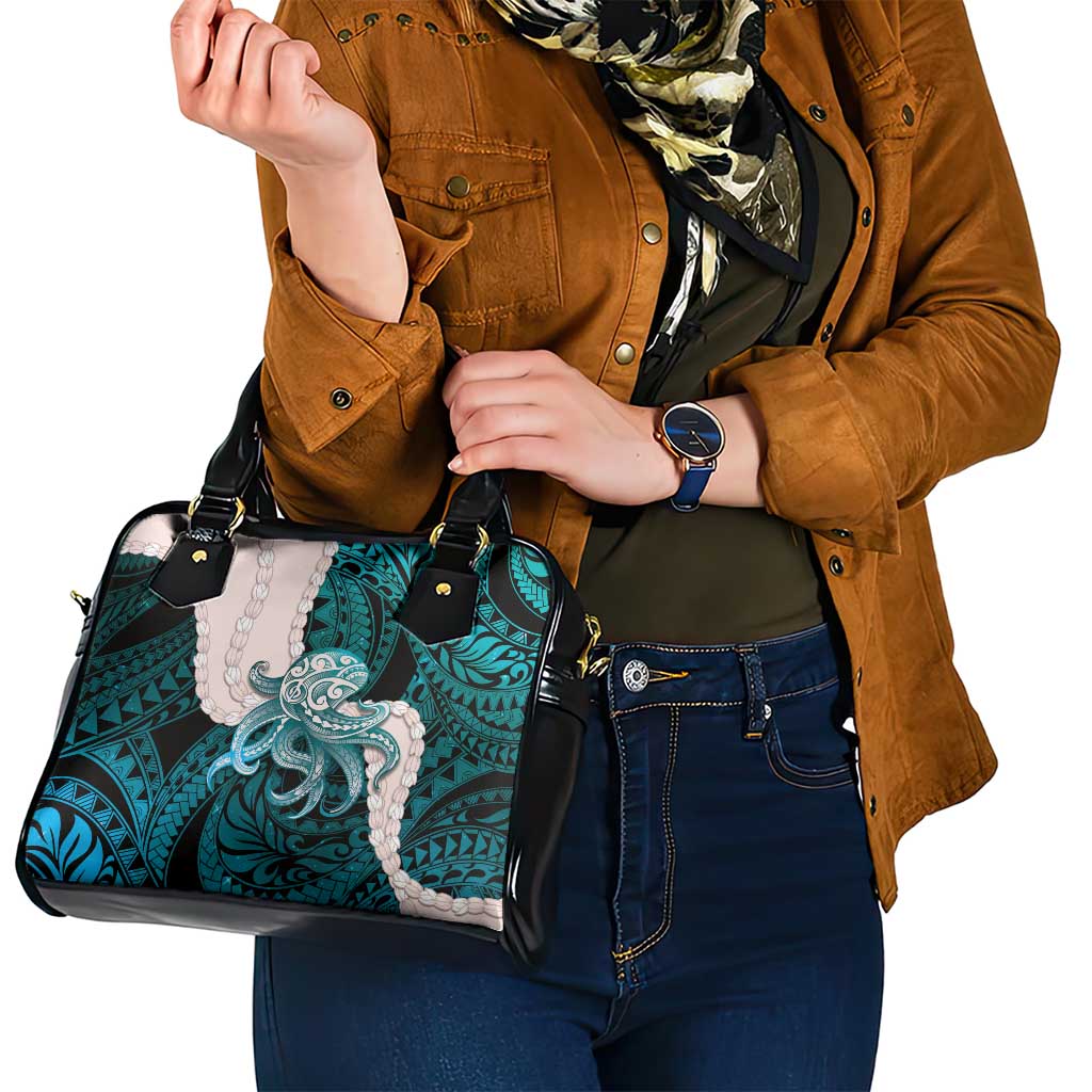 Teal Galaxy Polynesia Tribal Octopus Tattoo Shoulder Handbag Pikake Lei Polynesian Pattern LT14 - Polynesian Pride