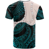 Teal Galaxy Polynesia Tribal Octopus Tattoo T Shirt Pikake Lei Polynesian Pattern LT14 - Polynesian Pride
