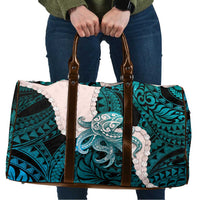Teal Galaxy Polynesia Tribal Octopus Tattoo Travel Bag Pikake Lei Polynesian Pattern