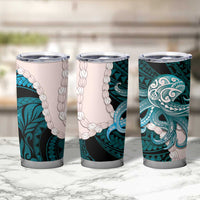Teal Galaxy Polynesia Tribal Octopus Tattoo Tumbler Cup Pikake Lei Polynesian Pattern LT14 - Polynesian Pride