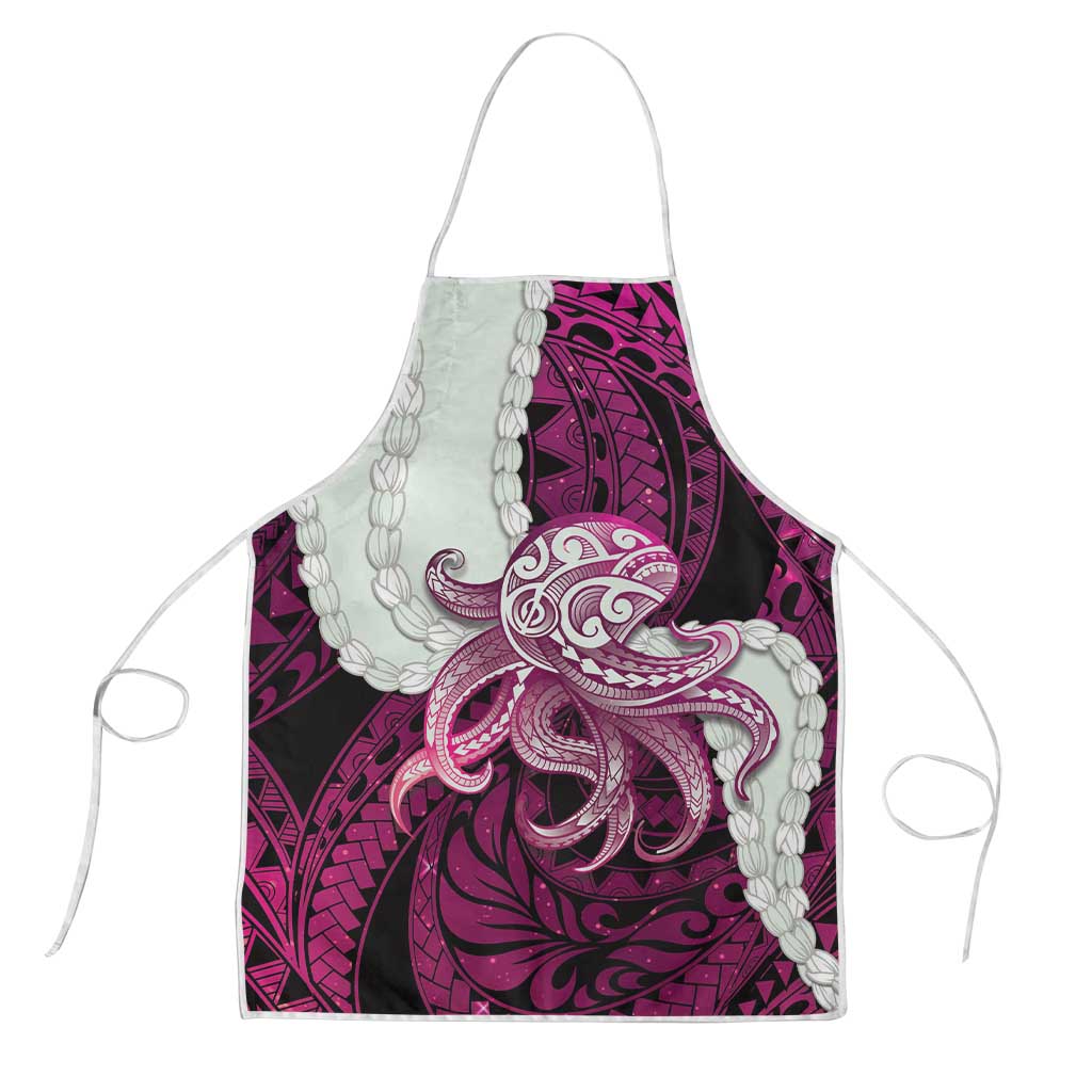 Pink Galaxy Polynesia Tribal Octopus Tattoo Apron Pikake Lei Polynesian Pattern LT14 Pink - Polynesian Pride