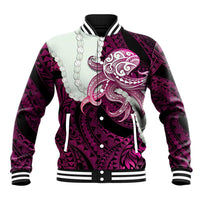 Pink Galaxy Polynesia Tribal Octopus Tattoo Baseball Jacket Pikake Lei Polynesian Pattern LT14 Unisex Pink - Polynesian Pride